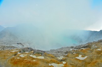 Kawa Ijen Volcano Indonesia Sulphur Blue Flame Crater Lake