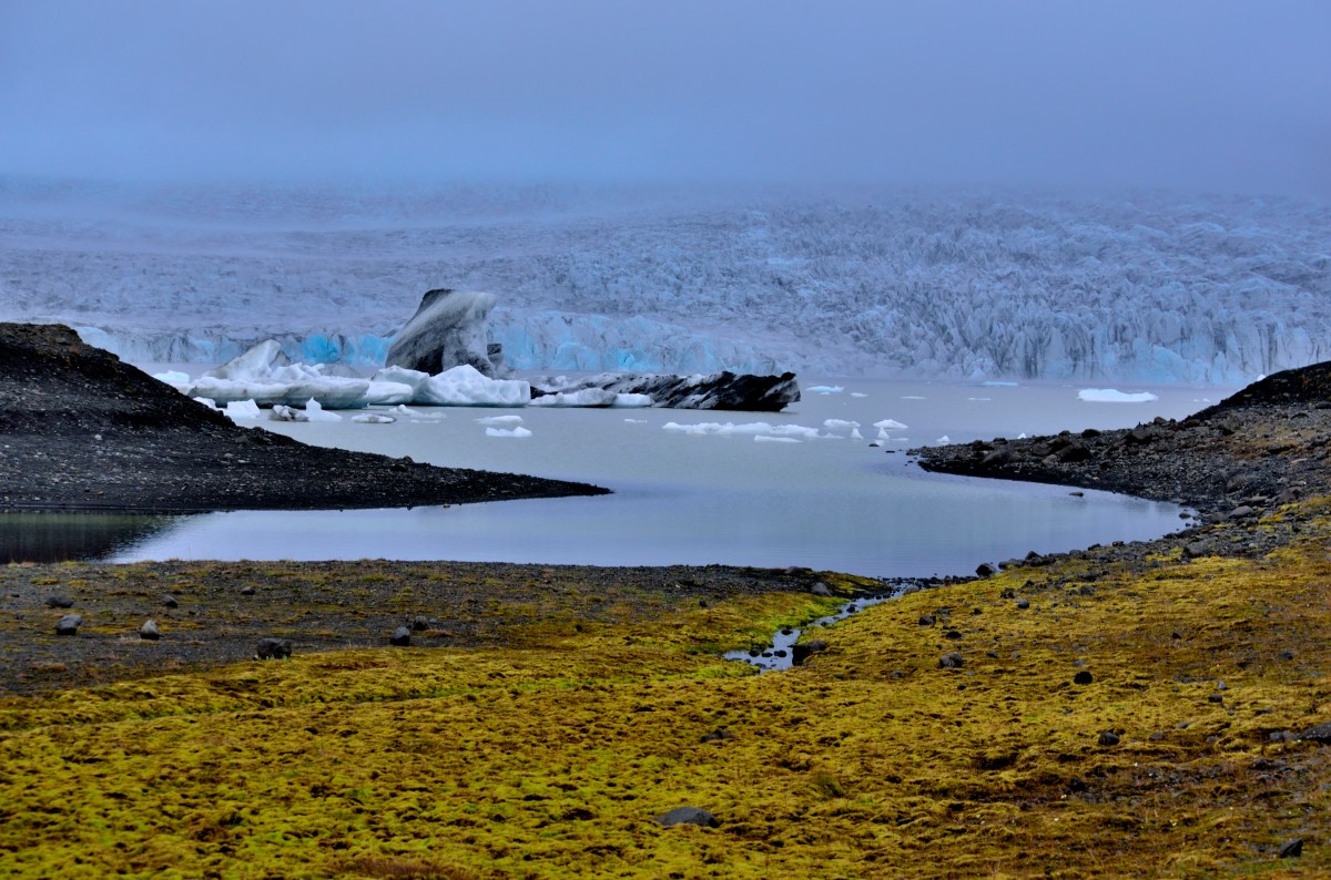 Panorama Glacier before Iceberg Lagoon Iceland Lagoon Random Rd