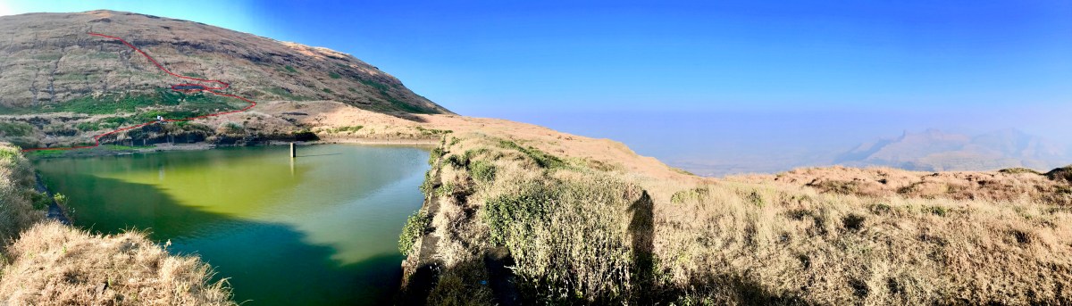 Salher Hike Temple Mandir atop on top Salota Maharashtra Mulher Second highest peak Milky way backpacking India near Mumbai Salher Fort Caves Camping Trail